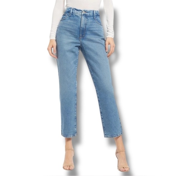 Good American Denim - Good American Jeans Good Vintage High Rise Straight Leg Cropped Blue942 10/30